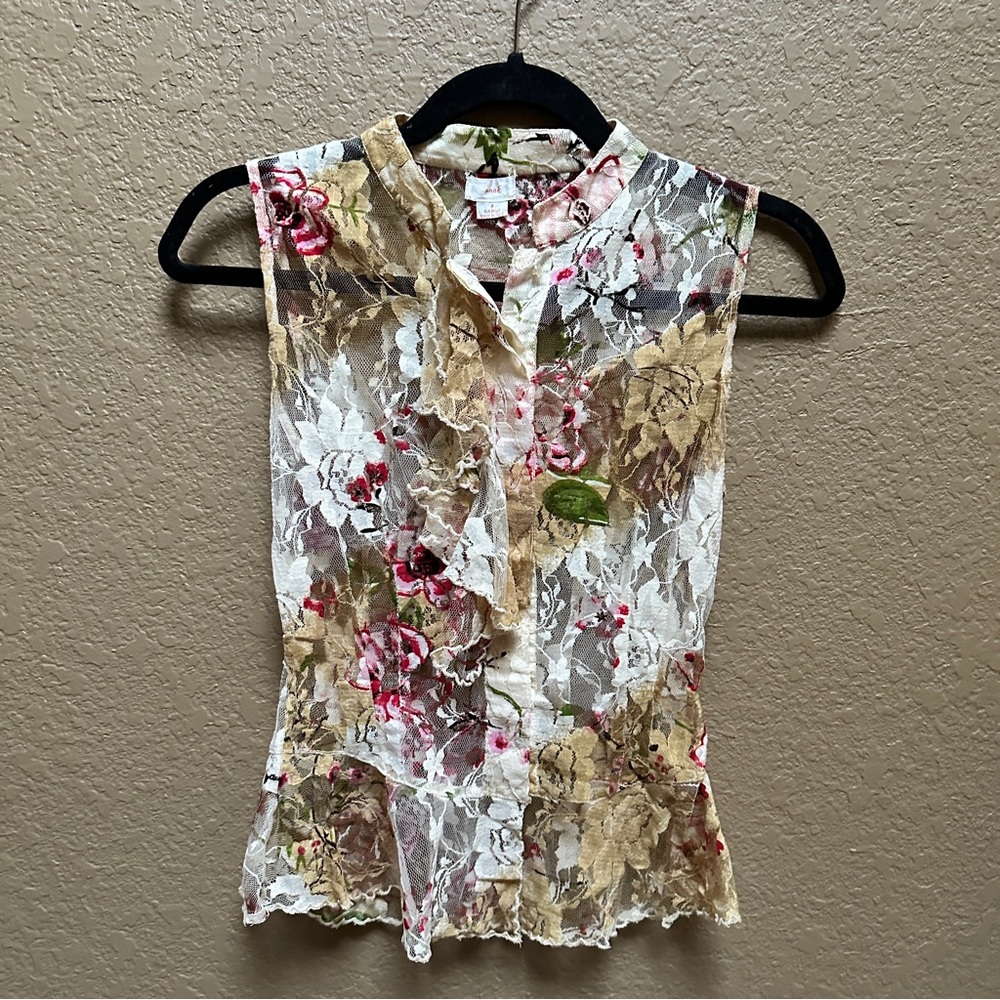 NAK Sheer Floral Lace Blouse